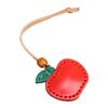 First Layer Cowhide Small Apple Keychain Pendant Locomotive Car Key Chain Accessories Bag Pendant Cute Little Gift