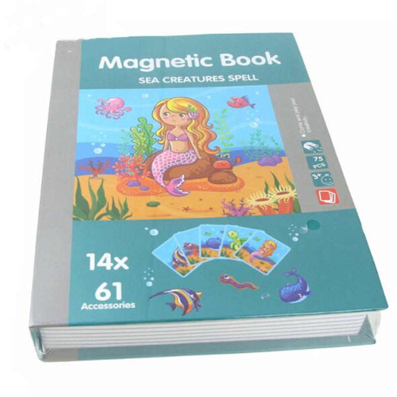 Children Intelligent Magnetic Book Kids Early Education Puzzle Toys Dress Up DIY 3D Puzzles Jigsaw Brain Training Game Gift Toy