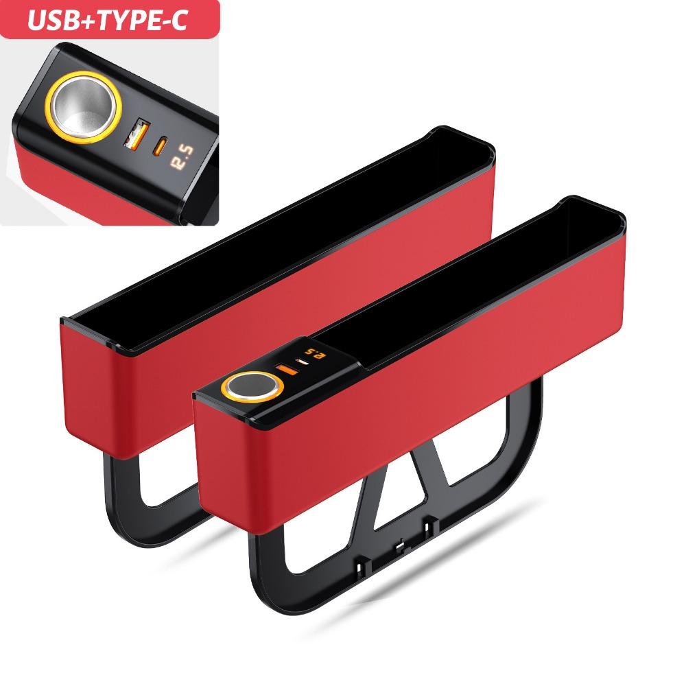 With Charge Port Car Seat Gap Filler Organizer Car Interior Storage Box  Glasses Phones Storage