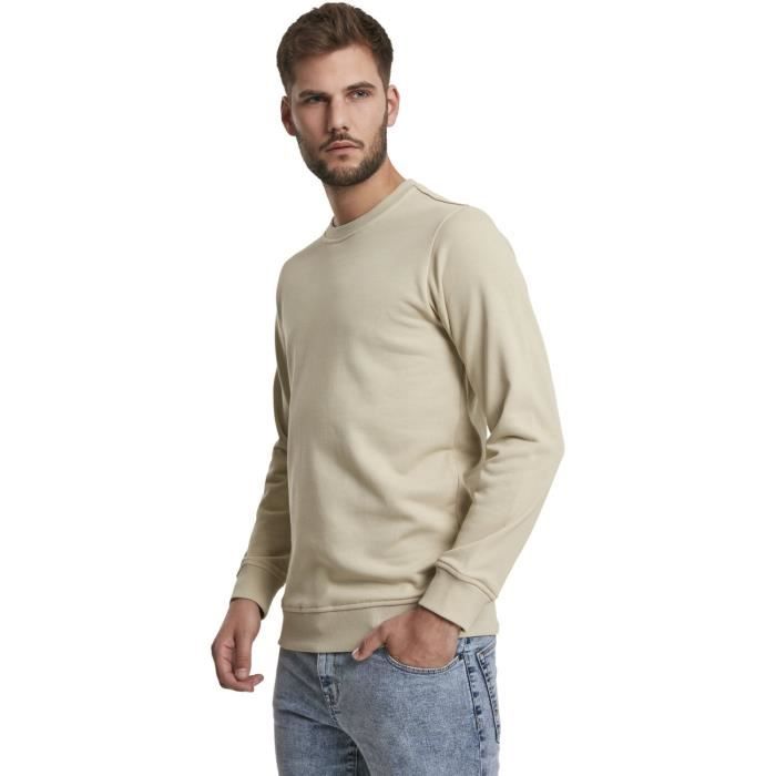 Pull Col Classique URBAN CLASSICS BASIC TERRY Pour Homme - Beige - Matériau Anti-transpiration Doux
