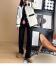 S35 Women's High-Waisted Slimming Wide-Leg Fleece Denim Pants - Black-Gray.