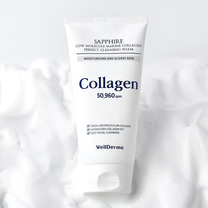 Moist and firm_Wellderma Sapphire low molecular marine collagen perfect cleansing foam