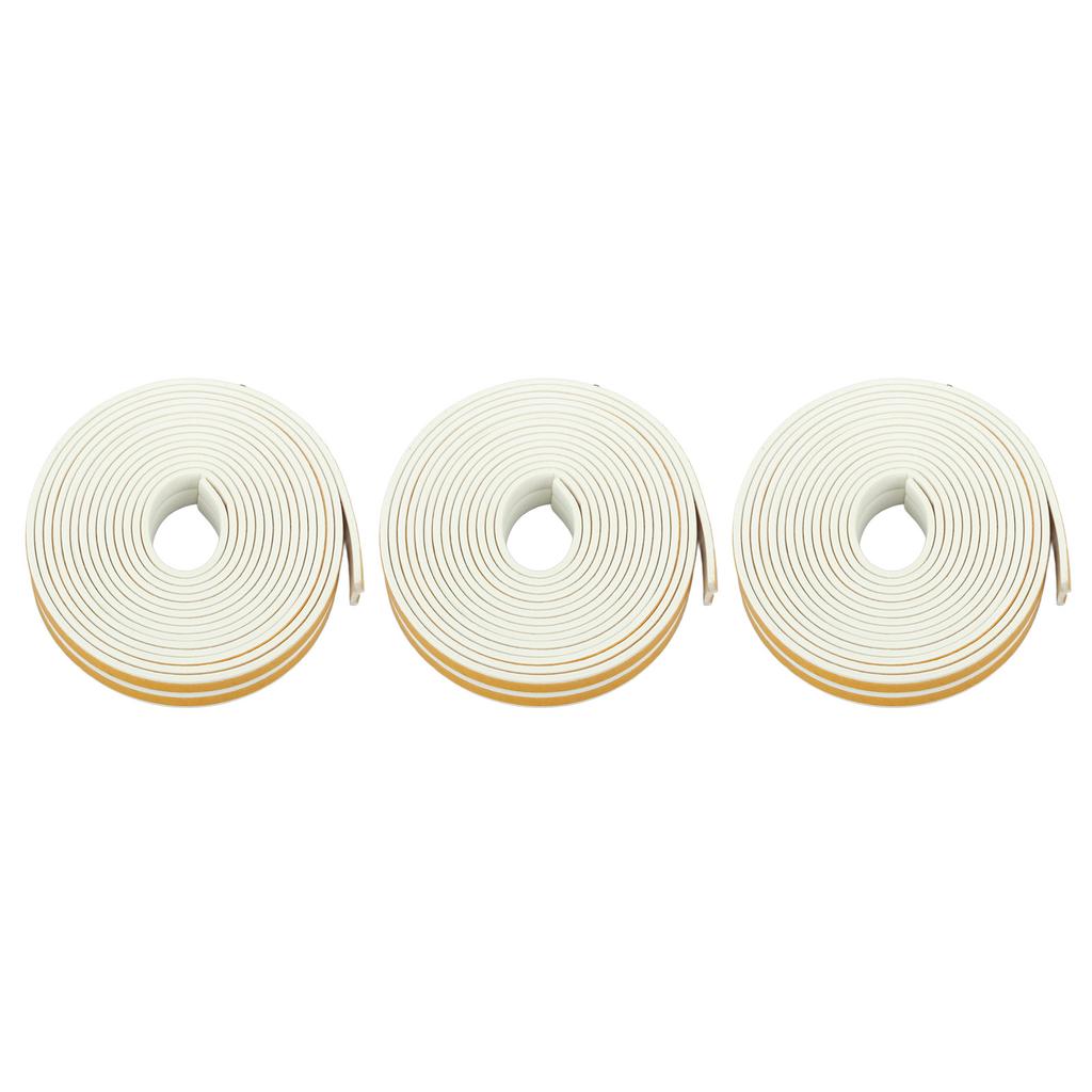 6Pcs Foam Weather Stripping Door Seal Strip Insulation Tape Roll Self Adhesive Sealing Weatherstrip