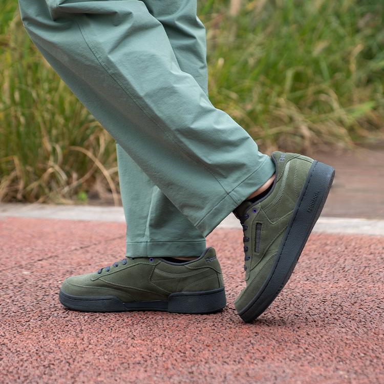 Reebok Club C 85 W+ Retro Casual Comfortable Versatile Thick Sole Low Top Sneakers Unisex Sneakers Green 24FRC901U0GL4