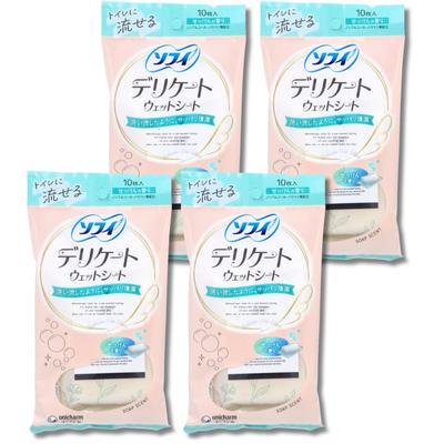 Sophie Delicate Wet Sheet Soap Scent 10 Pieces X 4 Pieces Set
