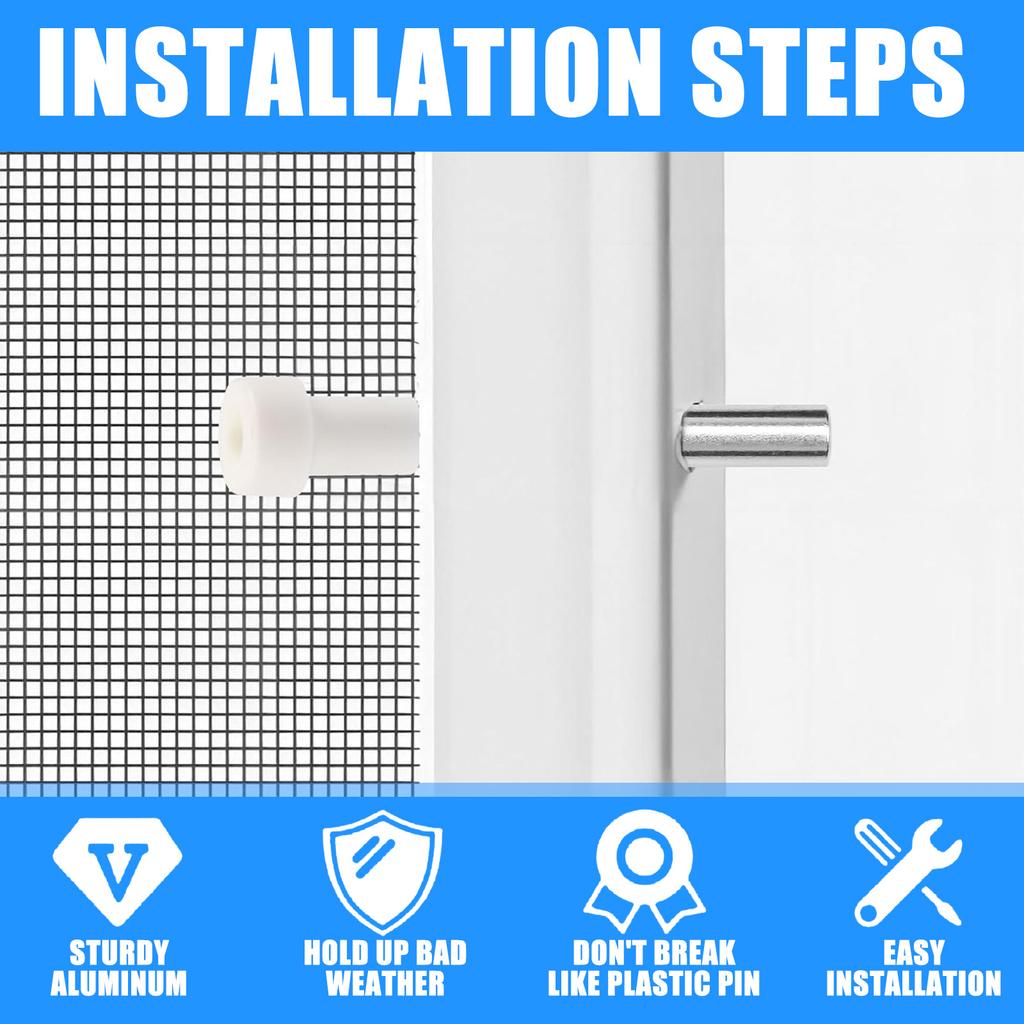 Pack of 10 Aluminum Window Screen Plunger Locks Rustproof Easy Installation Screen Fasteners Set for Home Office Garage