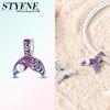 Genuine Charm Copper Dreamy Purple-Blue Pearl Fish Tail Bead Fits Plata Bracelet For Women Jewellery Crafting Beautiful Gift