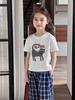 Girls' Cute Cartoon Top & Plaid Pants Set - Summer 2026 Edition