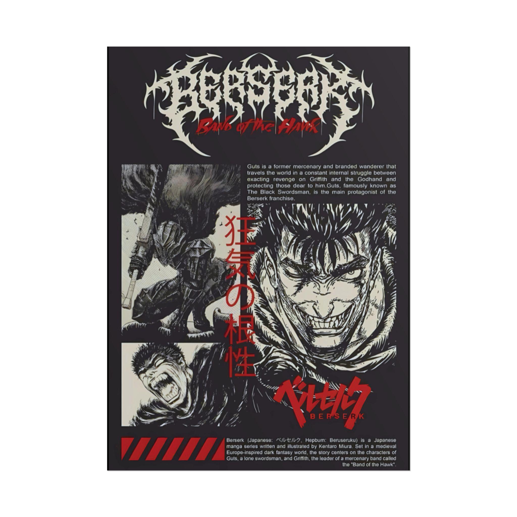 

Berserk Anime Tapestry Guts Black Swordsman Retro Manga Print Durable Polyester Wall Decor for Bedroom Gaming Room Dorm 74x94cm(29x37in)