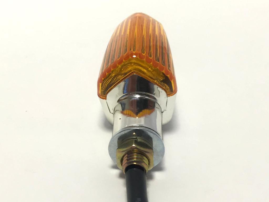 (nakira) Set of 4 Custom Turn Signals, Clear Lens, General Purpose Turn Signals (Yellow/Plated)