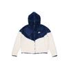 Colorblock Warme Lässige Plüsch Kapuzenjacke Damenjacken Blau BV5469-492