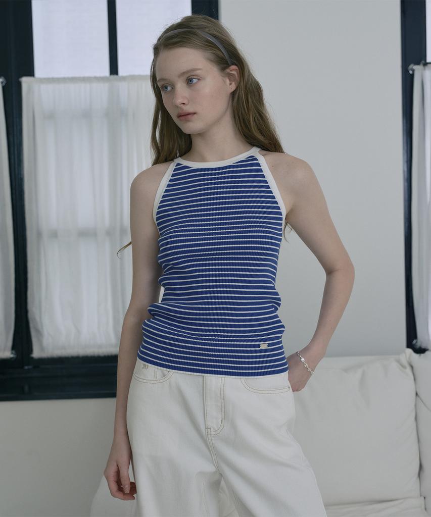 JUCYJUDY Striped Sleeveless Halter Knit J1Kt020A