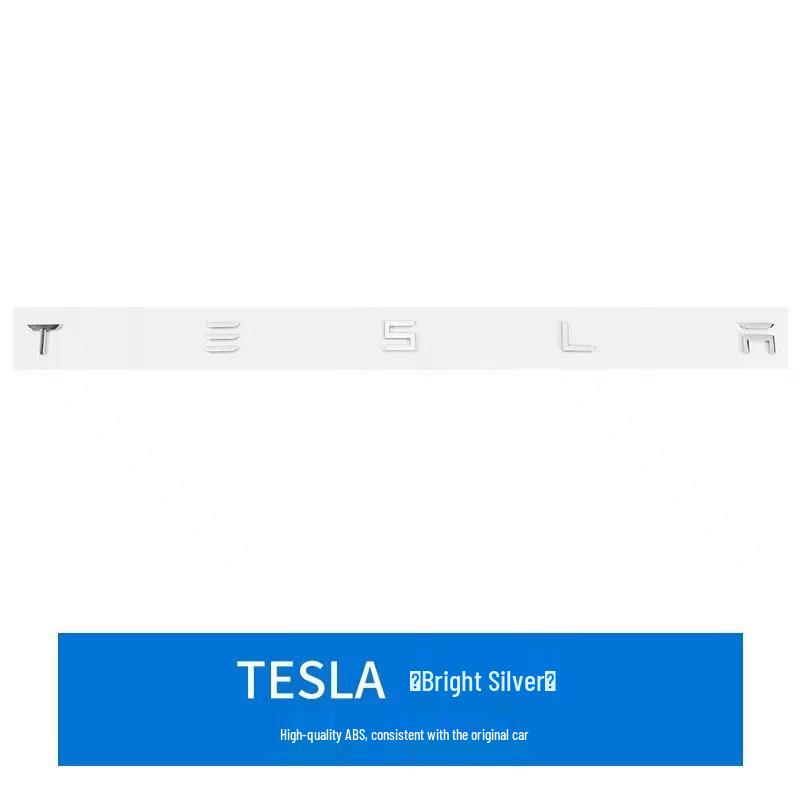 Tesla Model 3 SY X Kofferraum Kunststoff Logo Aufkleber - TESLA Englischer Buchstabe Auto Aufkleber