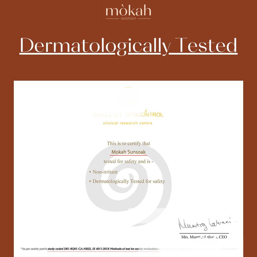 MOKAH WOMAN Sunsoak Tinted Sunscreen Spf 50+|Broad Spectrum Uva/Uvb Pa+++,No White Cast,No Stickiness,Super Light|For Sensitive Skin|Hyaluronic A