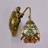 European Stained Glass Mermaid Wall Lamp Bedroom Bedside Lamp Retro Creative Dining Room Balcony Aisle Staircase Light