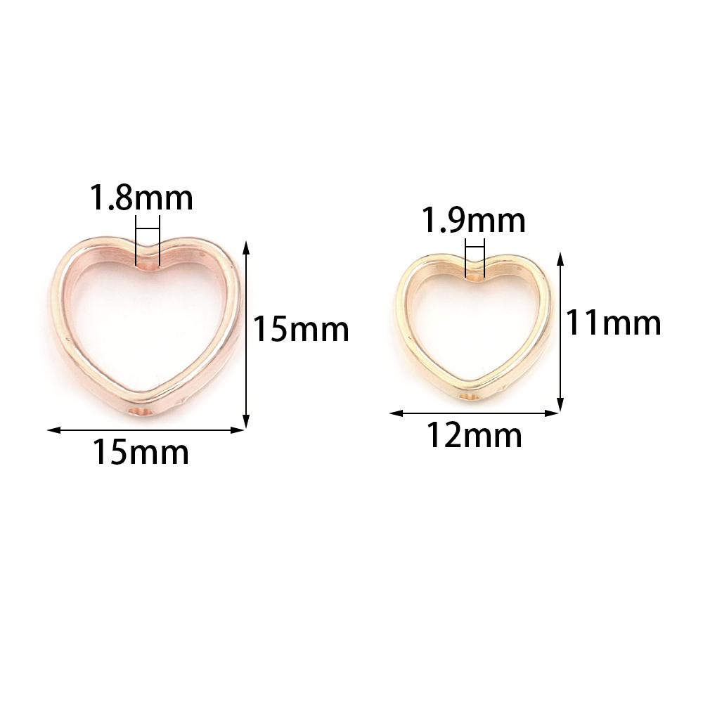 100 Stück Vergoldete Liebesherz Hohl CCB Perlen Kunststoff Lose Abstandshalter Perlen Für Schmuckherstellung DIY Halskette Armband Zubehör