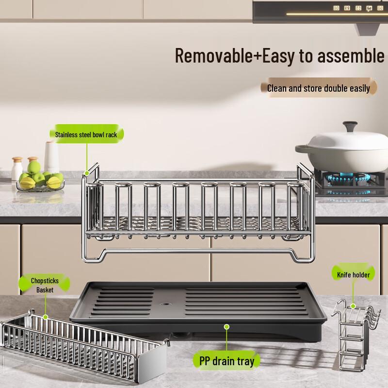 Multifunctional Stainless Steel Kitchen Dish Rack