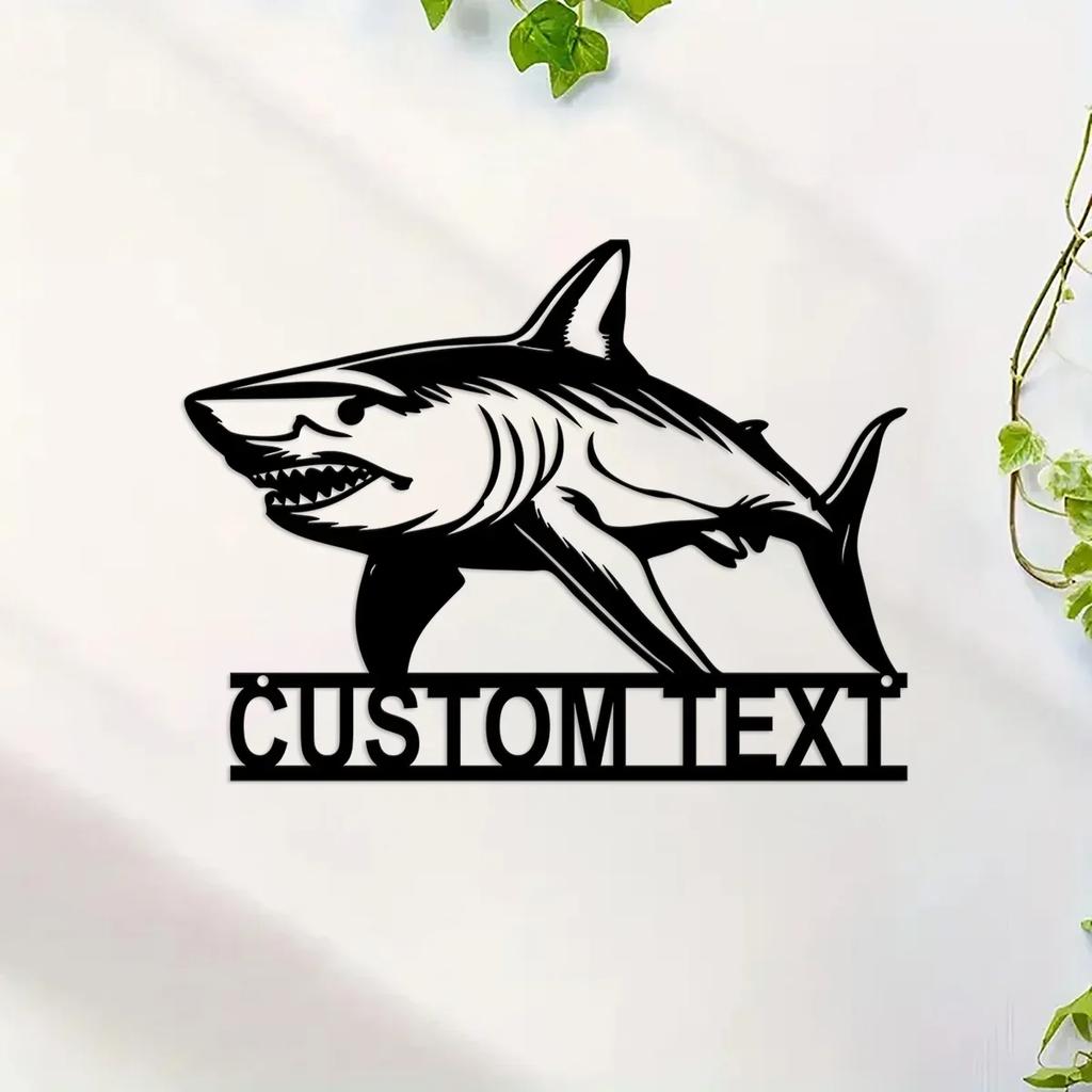 Great White Shark Metal Wall Art, Metal Shark Sign for Nursery, Ocean Animal Metal Decor, Jaws Metal Wall Hanging, Beach Theme Metal Art