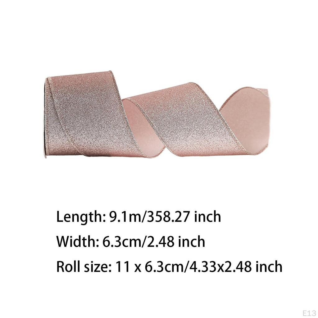 Christmas Rose Gold Ribbon Tree DIY Art Supplies Multifunctional Bouquets Wrapping