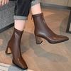 High Heels Women Ankle Boots Chunky Fashion Goth Heeled Shoes New Trend Pumps  Winter Casual Cozy Woman Chelsea Botas Mujer