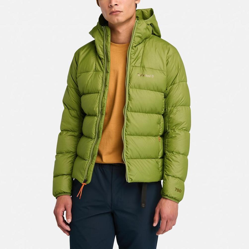 Timberland Goose Down Warm Water-Resistant Hooded Down Jacket Men Jackets Avocado-Green A5M6PEFO