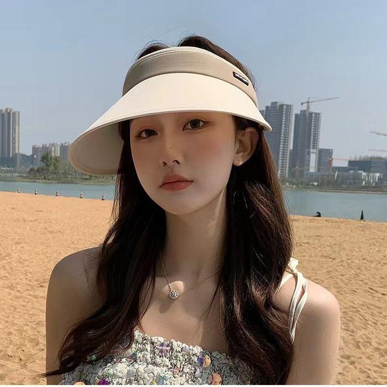 Spring and Summer Sunscreen Empty Top Hat, Children's Sunshade, Large Eaves, UV Protection, Travel Sun Hat, Show Your Face, Small Riding