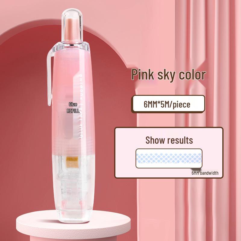 Press-on Dot Glue: Longli Correction Tape Style, Double-Sided Cute Small Strong Glue Stick.