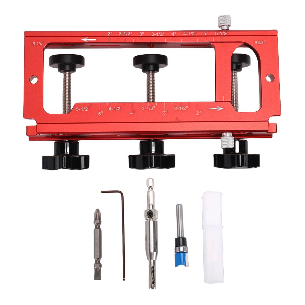 Door Hinge Jig Aluminum Alloy Template Kit for Router Adjustable Mortise Jig for 2.5in 5in Hinges