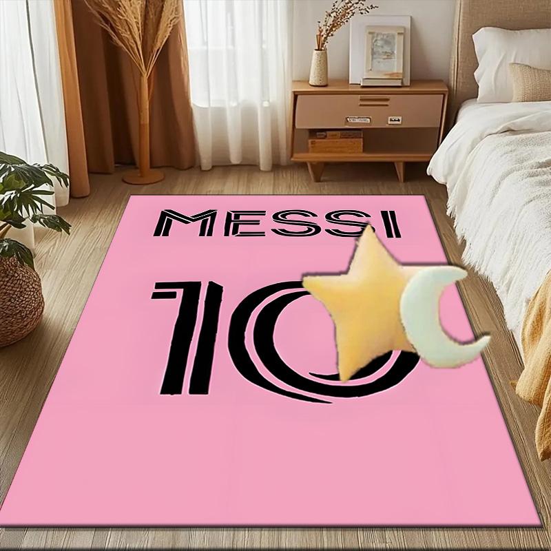 Messi's Pink Rug Game Carpet, Floor Mat for Bedroom Living Room Entryway Rug, Home Decor Idea Gift for Christmas Birthday