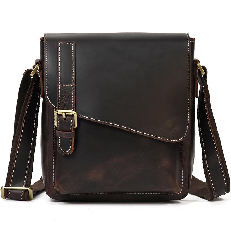 

MAHEU 2026 High Fashion Luxury Design Leather Men Bag Cow Leather Men s Shoulder Bag Crossbody Bags Simple Casual Male Bag темно-коричневого кольору