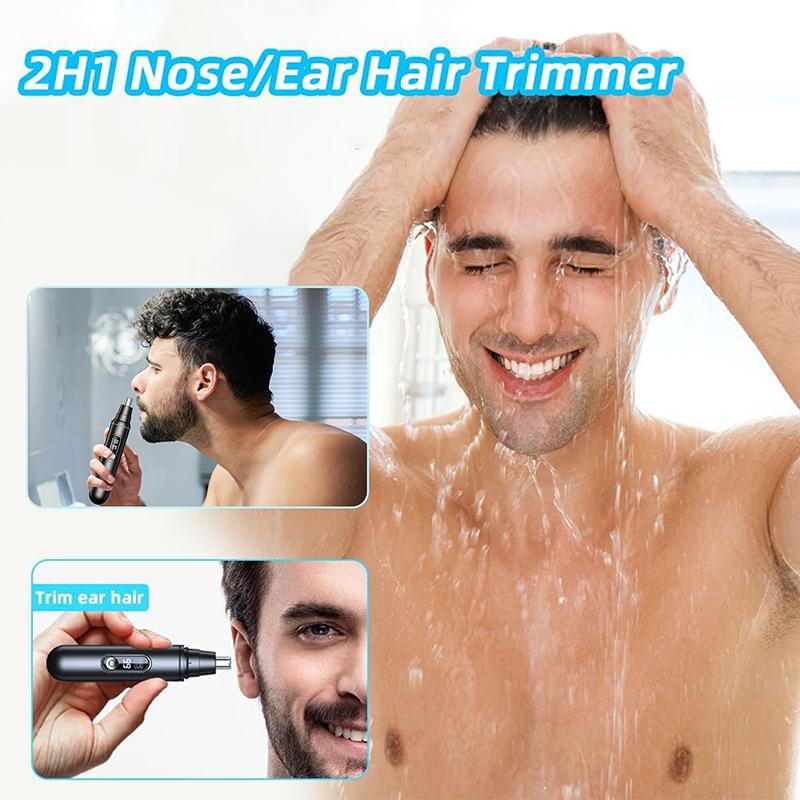 Nose Hair Trimmer For Men Rechargeable, Electric Nose And Ear Hair Trimmer, Professional Nose Clipper, Led Display
