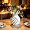 Modern Aesthetic Home Ornaments 3D Printed Spiral Wave Vase Minimalist Flower Holder Decorative Vase for Fresh Flowers or Dried Flowers Artistic