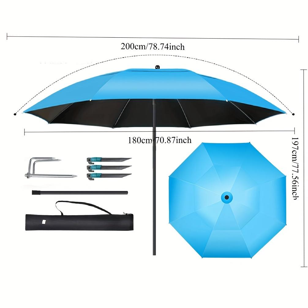 Thickened UV-Proof Folding Sun Umbrella - Lightweight Manual Open/Close Design, Suitable for Camping, Beach, and Fishing