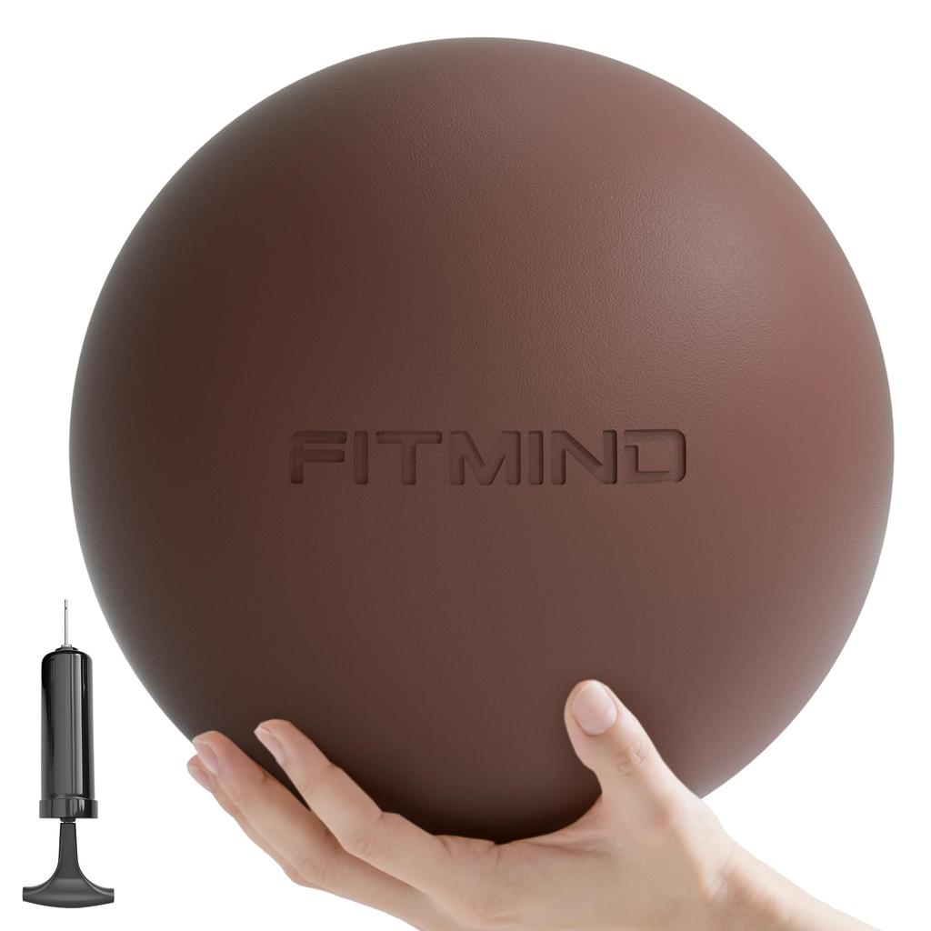 FITMIND Pilates Ball, 20cm, Gymnastic Exercise Ball, Yoga Ball, Small, Stretching, Rehabilitation, Gymnic (Red Brown)