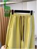 Women's Yellow Fleece-Lined Joggers - Korean Style, Loose Fit, Autumn/Winter 2025 Harem Pants