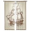 Sailing Ship Tulle Sheer Window Curtains For Living Room The Bedroom Modern Chiffon Voile Organza Curtains Decor Drapes