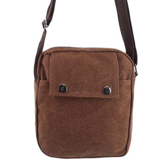 Vintage Small Canvas Messenger Bag for Men Lightweight Canvas School Single Shoulder Bag for Travel Work