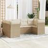 VidaXL Garden Lounge Set with Cushions 6 Pcs Beige Braided Resin 3218108