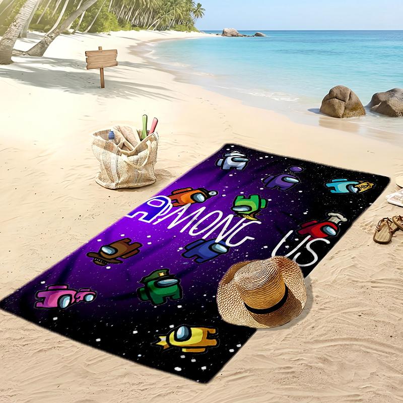 Among Us Beach Towel, Soft Absorbent Quick‑Dry Towel for Beach Pool Swimming Travel Home