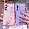 Fashion Love Bracelet Chain Plating Silikonové pouzdro pro Samsung Galaxy M53 M33 M62 M52 M42 M32 M22 M12 M02 M31 M51 4G 5G kryt