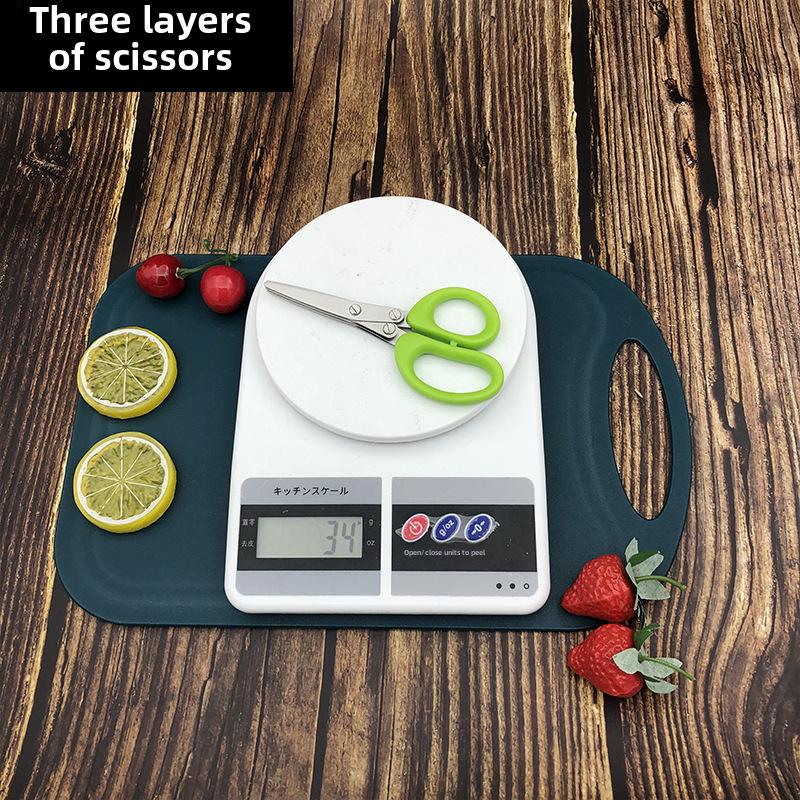 Foarfece multistrat din oțel inoxidabil pentru ierburi, legume și hârtie - Foarfece cu cinci straturi și ceapă verde
