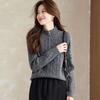 Srcr Women's 100% Wool Cable Knit Half-Zip Sweater