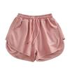 Waffel Sportshorts für Damen Sommer Koreanischer Stil Elastischer Bund Locker Schlankmachend A-Linie Weitbeinige Hosen Homewear