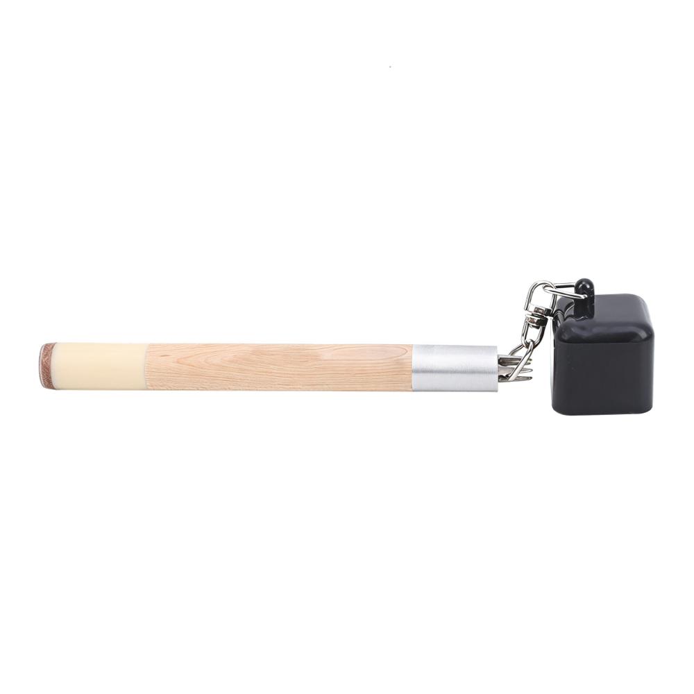 2pcs Cap with Chain Cue Tip Pricker Wood Grain Handle Snooker Accessory Billiard Cue Care