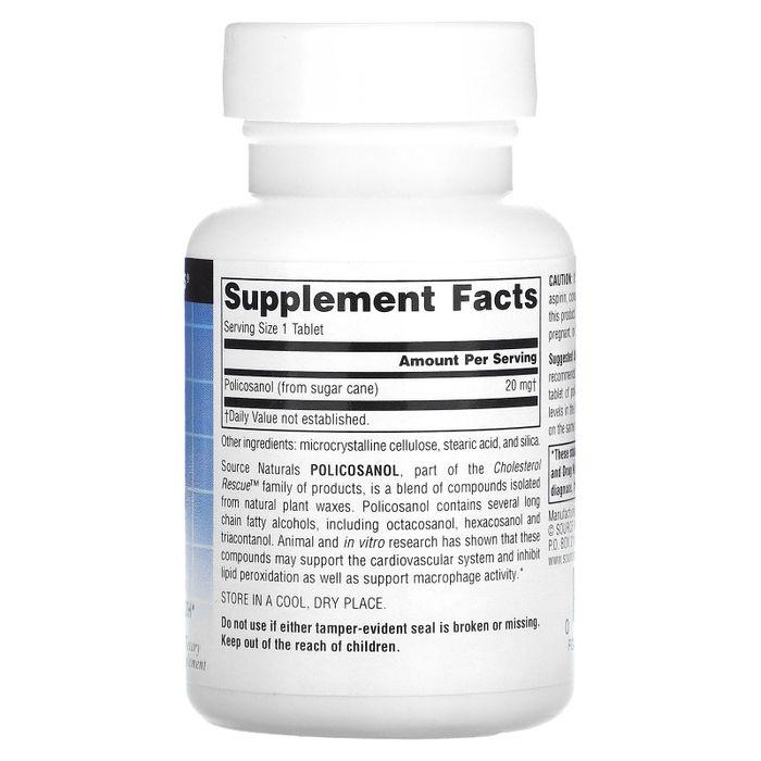 Source Naturals Policosanol 20mg, 60 Tablets