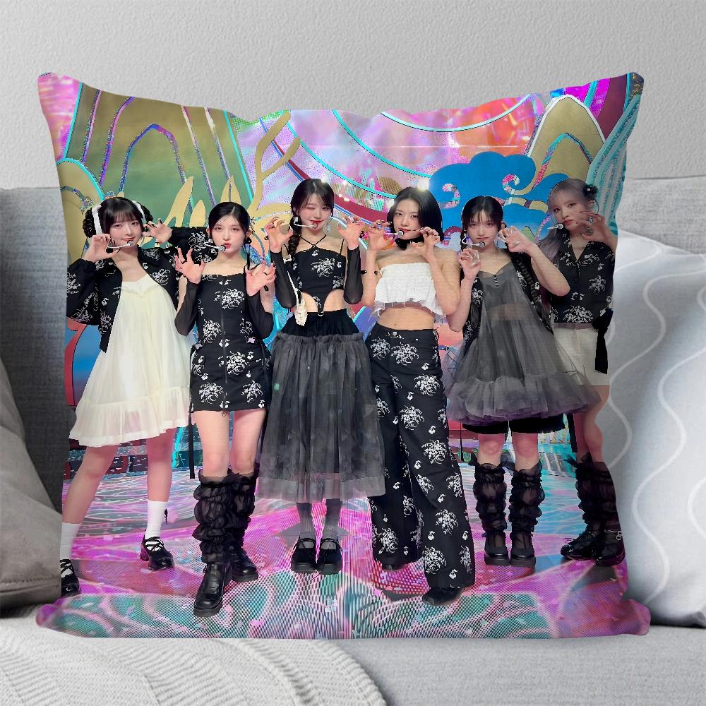 Girl Group I-ive Pillow Case Square Pillow Bedroom Sofa Leisure Comfort Cushion Car Living Room Home Decoration 40X40