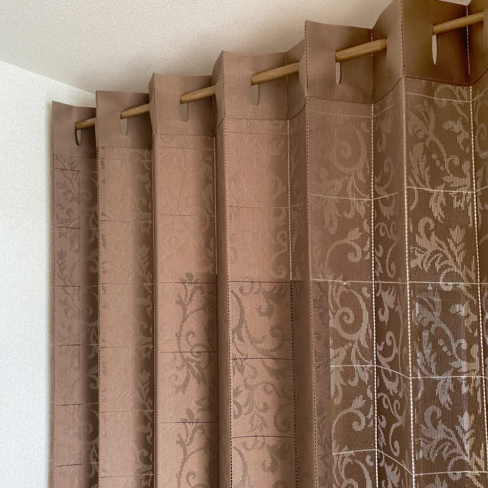 Accordion Flap Room Divider 150cm 200cm 10229 Curtain, Curtain, Curtain, Wide, Long, Arabesque, Brown,