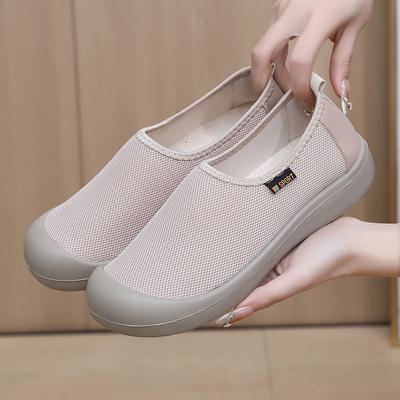 Women's Shoes Spring New Breathable Mesh Shoes 2025 New One-pedal Fly-woven Sports Shoes Women's Light and Casual