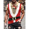 Santa Claus Print Men's T-shirt New Year Party Fashion Clothing Christmas Harajuku Short Sleeved O-neck Top Oversized T-shirt