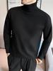 Men's High-Quality High-Neck Foldable Sweater - Autumn/Winter Basic Plain Knit